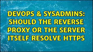 DevOps & SysAdmins: Should the reverse proxy or the server itself resolve https (2 Solutions!!)