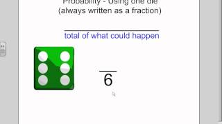 Probability Using one die