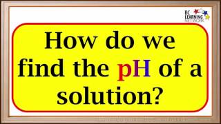 WCLN - pH of Solutions