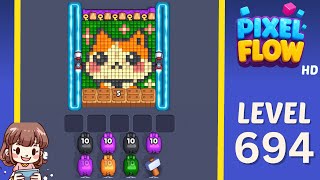 Pixel Flow Level 694 Solution Walkthrough