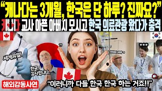 《해외감동사연》 "캐나다는 3개월? 한국은 단, 하루? 진짜요?" 캐나다 교사 아픈 아버지 모시고 한국 의료 관광 왔다가 충격