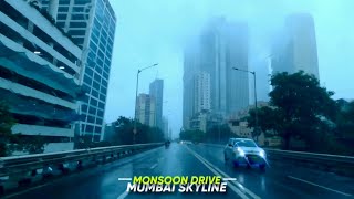 Mumbai Skyline - 2024 | Driving in Heavy Rain - 4K