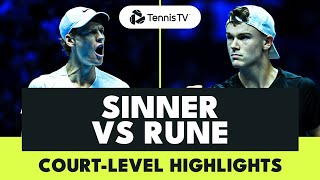 Jannik Sinner vs Holger Rune: Highlights From Court-Level | Nitto ATP Finals 2023