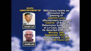 Joachim Louis ~ Short Obituary