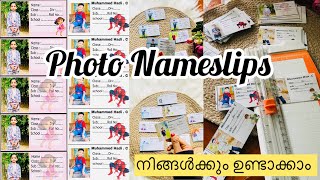 How to make name slip at home |customised name slip for notebook| photo name slip full tutorial