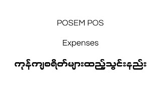 Expenses in POSEM / ကုန်ကျစရိတ်ထည့်သွင်းနည်း