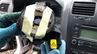 How to remove clock spring airbag spiral cable VW Golf Mk5, Rabbit, Jetta in 10 steps