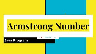 Armstrong number || interview java programs