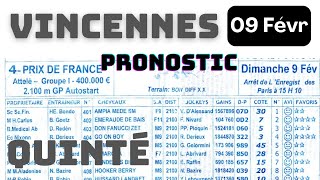 Programme 09 Févreir Programme Quinté du demain VINCENNES