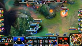 DIG Ezreal CoreJJ \u0026 Xerath Shiptur pick Morgana Bunny FuFuu- GV vs DIG Game 1 (NA LCS Spring 2015)