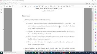 Data Mining - Outlier detection - Solving exercise 1 a