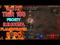 Diablo 4 - The Pit Tier 100 Immortal Flameweaver Fire Bolt Sorcerer Clear [Season 4]