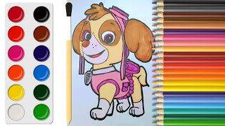 Skye Drawing Paw Patrol | Drawing Painting and Coloring | Toddlers Learning Video #pawpatrol #easy