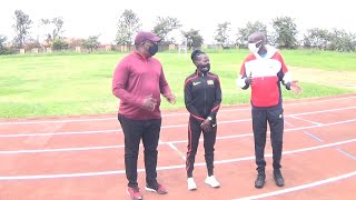 Joshua Cheptegei and Halimah Nakayi visited by UOC president Don Rukare