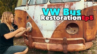 VW Bus Restoration - Episode 5 - Wheels on and new plans for Kona! | MicBergsma