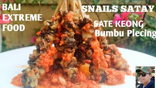 BALI EXTREME FOOD/SATE KEONG SAWAH BUMBU PLECING/SNAILS SATAY/Escargot