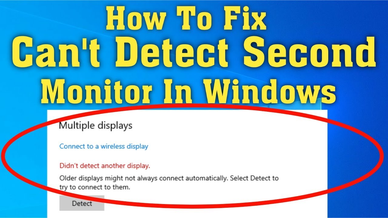 FIX Windows 10 Not Detecting Second Monitor - YouTube