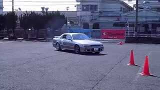 2015.3.15　レジスタンス　ジムカーナ練習会PM　HR34改スカイライン　NISSAN SKYLINE GYMKHANA IN HIRATSUKA VEGETABLE MARKET