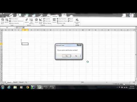 Excel 2010: How to create a msgbox (Message Box) Excel 2010: How to create a msgbox (Message Box)