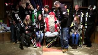 Latvijas izlase kalnu slēpošanā ciemos pie Santa Claus 2013 gada