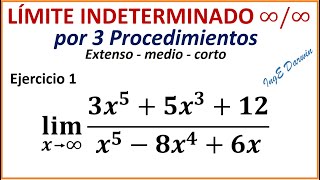 Límite indeterminado resuelto por tres procedimientos | Ejercicio 1