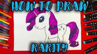 VERY EASY,  How To Draw Rarity My Little Pony, Easy Step-by-Step Tutorial