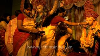 Vermillion applying ceremony during Durga Puja, Kolkata