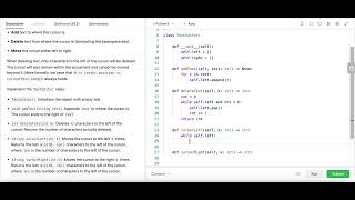 Design a Text Editor - Leetcode 2296 - Two Lists - Python