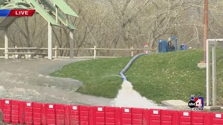 Flood Water Rushing into Wasatch Hollow Park From Emigration Creek