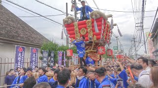 2024.7.14 【水越】太鼓台 練り 八尾市 高安夏祭り 玉祖神社 松の馬場(1回目)