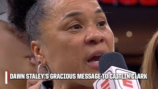 Dawn Staley's message to Caitlin Clark: YOU ARE A G.O.A.T. OF OUR GAME! | ESPN College Basketball