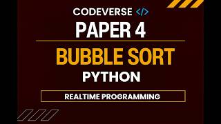 Bubble Sort in Python | A2 Computer Science | Step-by-Step Tutorial