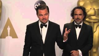 The Revenant: Leonardo DiCaprio and Alejandro G. Iñárritu Oscars Backstage Interview (2016)