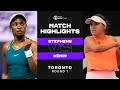 Sloane Stephens vs. Sofia Kenin | 2022 Toronto Round 1 | WTA Match Highlights