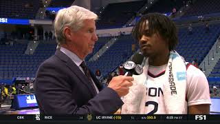 UConn Guard Tristen Newton FS1 Interview 11/24/2023