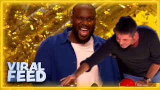 HILARIOUS Golden Buzzer Comedian Axel Gets Simon Cowell's GOLDEN BUZZER! | VIRAL FEED