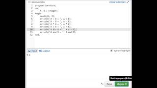2.5 Pascal Arithmetic Operators