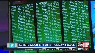 Severe weather halts holiday travel