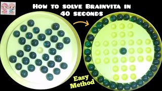 Brainvita/Peg Solitaire/Marbles Game | Easy step by step solution/tutorial in 40 seconds/less 1 min