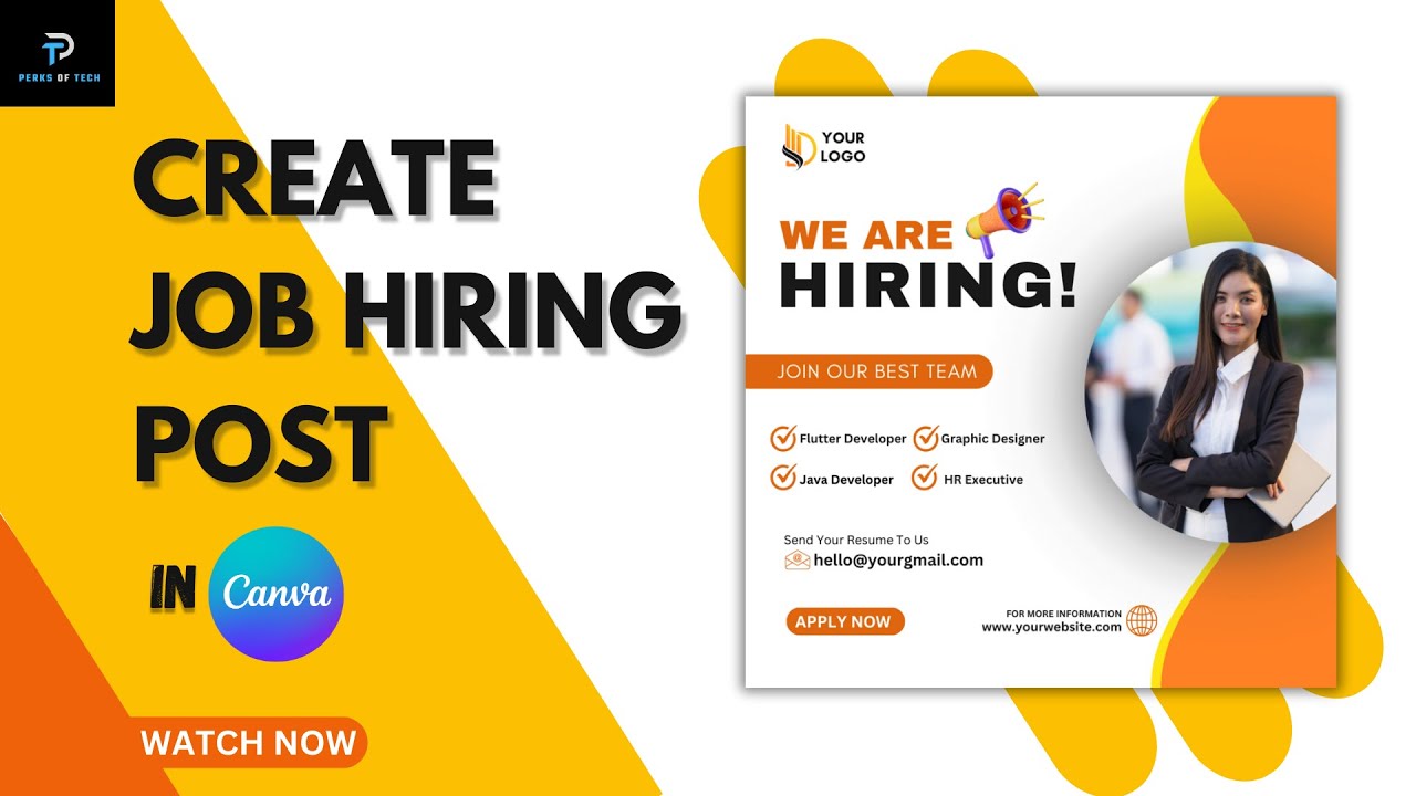 How To Create A Hiring Poster Design In Canva Job Hiring Post We