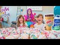 Princess Lollipop Surprises Kate and Lilly with TONS of 5 Surprise Mini Brands!