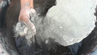 New crumbling asmr soft dusty black sand huge chunks dry crumbling on floor 🌪️ tub and water 🌊