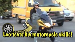 Leonardo DiCaprio Test Drives Motorcycles And Scooters With BFF Lukas Haas [2008]