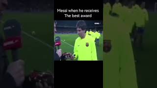 messi when he receives the best award #shorts #messi