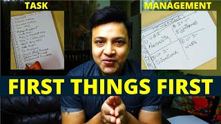 Basic Task Management Matrix | Habit 3 (FIRST THINGS FIRST)