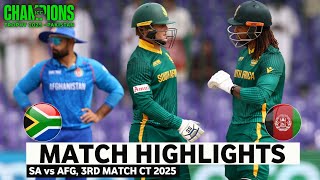 South Africa vs Afghanistan 3rd ICC Champions Trophy Match Highlights 2025 | SA vs AFG Highlights