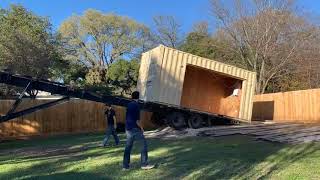 Unloading Process - 20 Foot Shipping Container with Tilt Trailer -