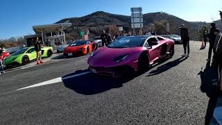 #lamborghini  新春 2025 お正月の  羽生PA 佐野PA  集まる スーパーカーBest Performance Supercar  2025 New Year