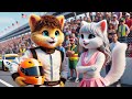 Kitten passionate about F1 Racing - Parental love! #cat #cute #ai #catlover #cutecat