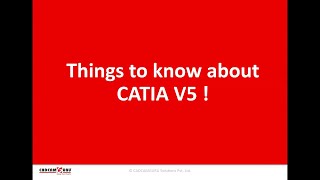 THINGS TO KNOW ABOUT CATIA V5 FINAL BY CADCAMGURU